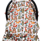 Dear Baby Gear Deluxe Baby Car Seat Canopy Cover, Tribal Woodland Forest Animals, Dot, White