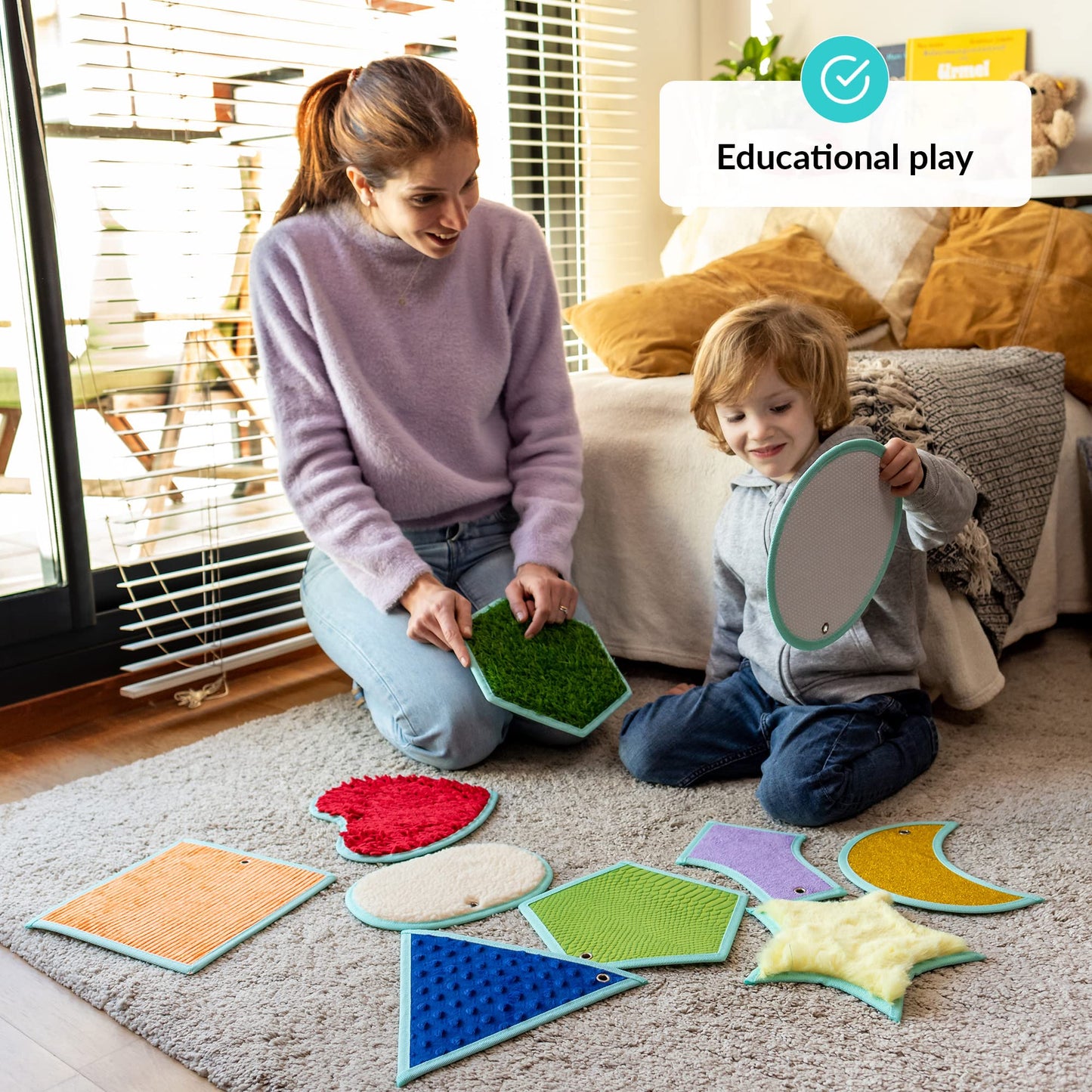 ODOXIA Sensory Mats for Autistic children  Sensory Tiles for Kids  Sensory Wall Panel  Sensory Mats (Shapes)  Sensory Toys  Sens