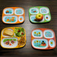 4E'S Novelty Fall Thanksgiving Dinnerware Divided Plates For Kids Melamine Plastic - Set Of 4 Thanksgiving Themed Dishes Plates,