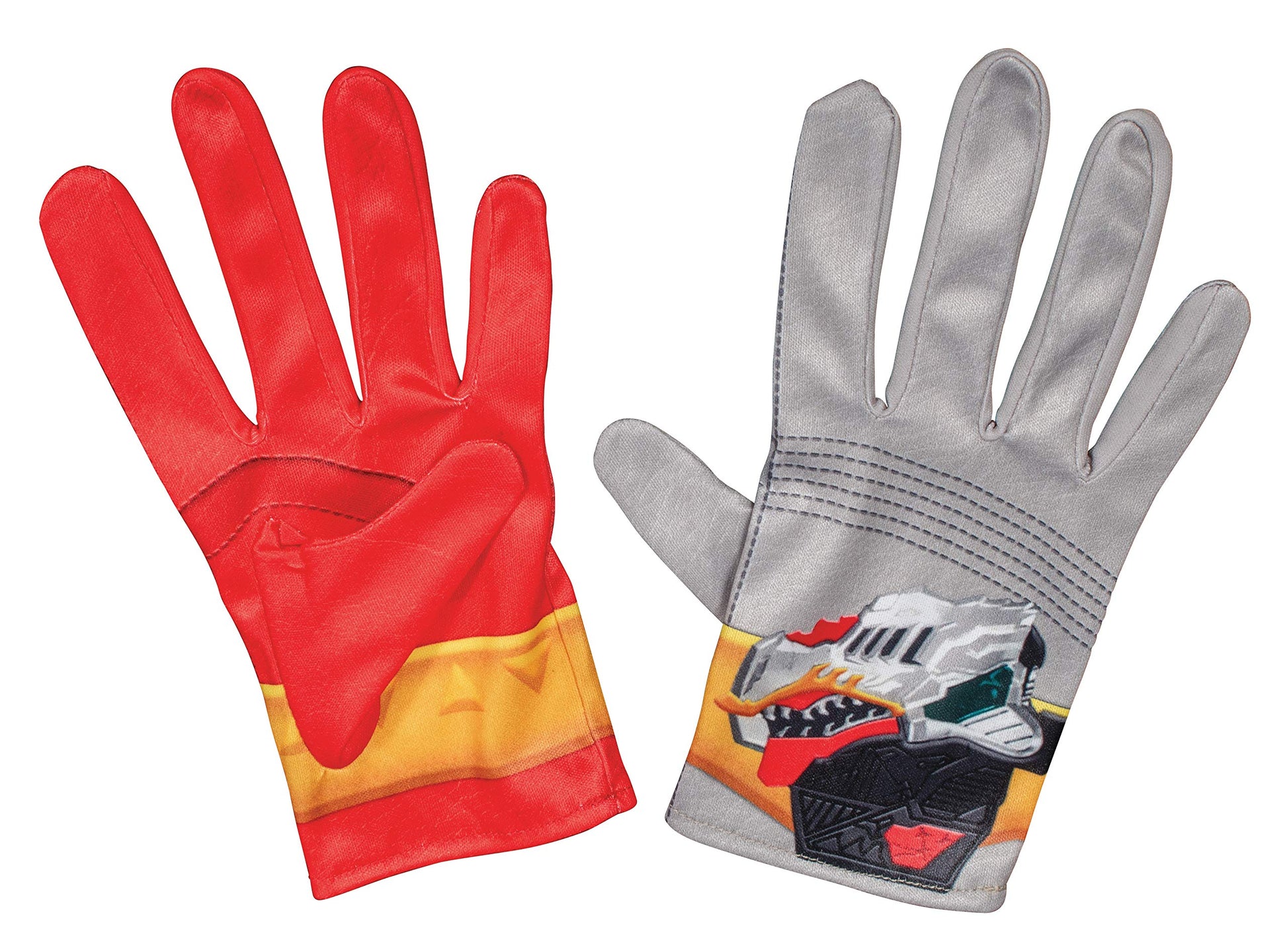 Red Ranger Gloves for Kids, Official Power Rangers Dino Fury Costume Accessories, Child Size