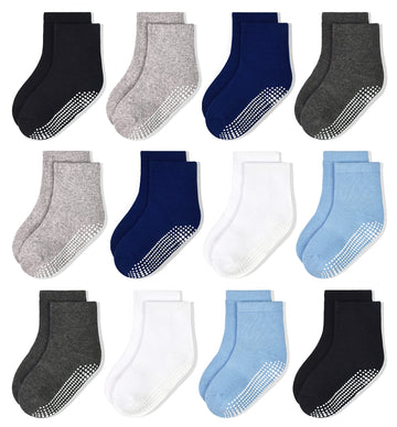 Hycles Non-Slip Toddler Socks With Grips Girls Grip Socks For 3-5 Years Kid Toddler Boys Anti Slip Sticky Sock