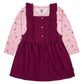 Gerber Baby Girls Toddler 2 Piece Overall Dress Set, Purple Floral, 2T
