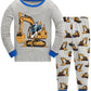 Boys Excavator Pajamas Long Sleeve Cotton Truck Pjs Sets Toddler Grey Christmas Truck Sleepwear Kids Winter Construction Pj 10T