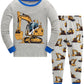 Boys Excavator Pajamas Long Sleeve Cotton Truck Pjs Sets Toddler Grey Christmas Truck Sleepwear Kids Winter Construction Pj 3t