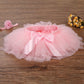 Baby Girls Tutu Skirt Headband Set Toddler Ruffle Tulle Diaper Covers 6-24 Month Pink