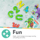 Nuby Floating Bath Tub Alphabet and Numbers Set - Soft Foam Waterproof Letters and Numbers - 36 Pieces - Educational Bath Toys f