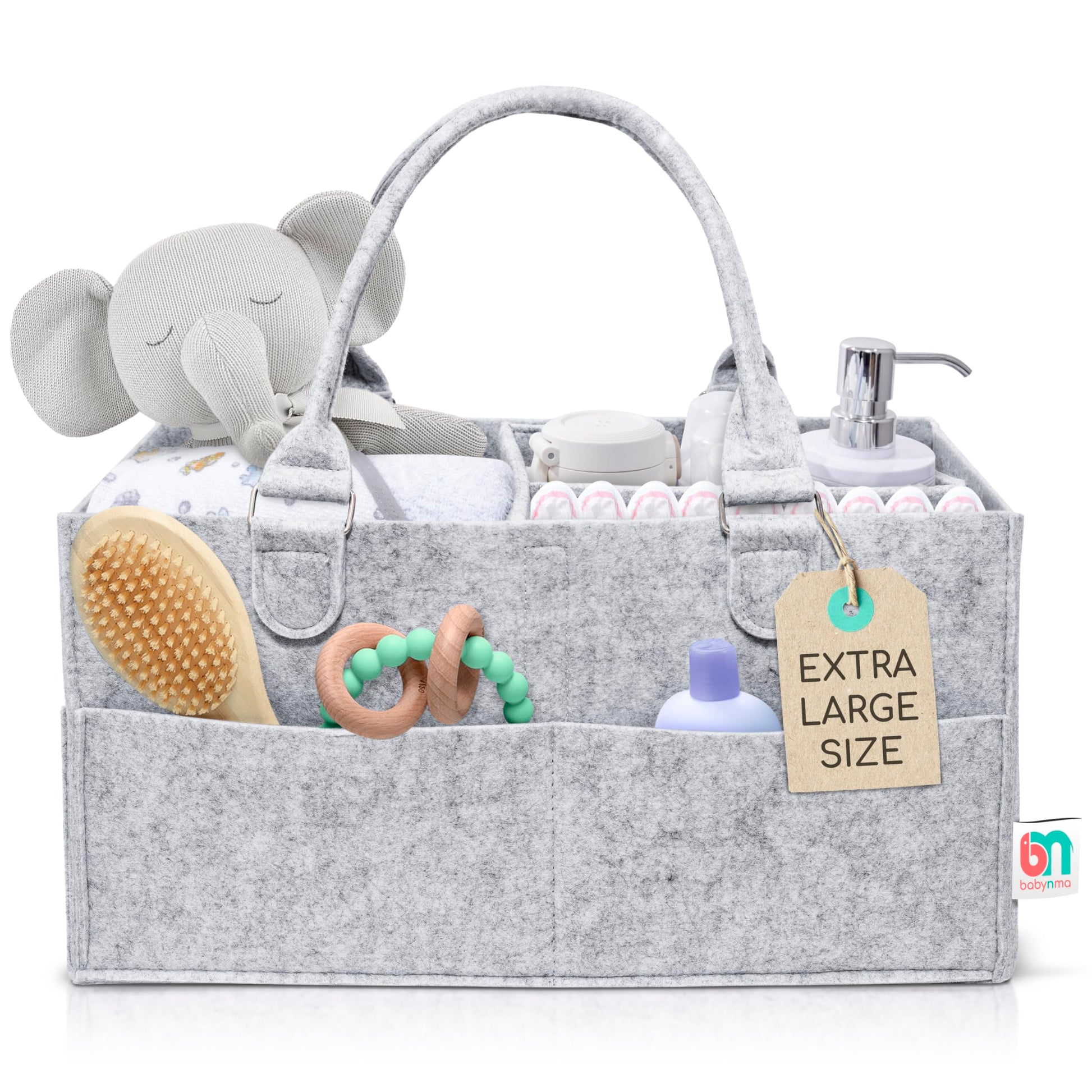 Felt Diaper Caddy - Extra Large Storage For Baby And Toddler Items - Diaper Caddy Basket - Portable Organizer Easily Holds Diape