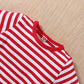 Vinuoker Baby Boy Spring Clothes My First Valentine'S Day Outfit Long Sleeve Stripe T-Shirt + Overalls + Hat Infant Cotton Outfi