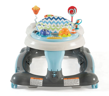 Storkcraft 3-In-1 Activity Walker And Rocker With Jumping Board Feeding Tray, Interactive Toy Tray For Toddlers Infants, Blue/Gr