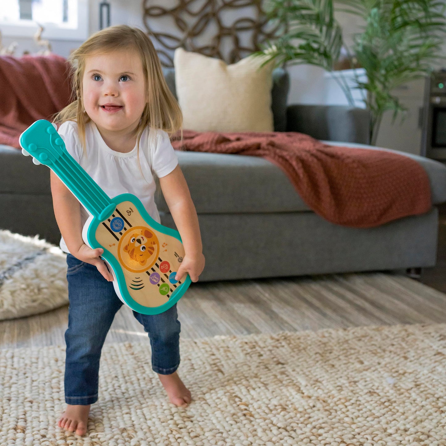 Baby Einstein Sing & Strum Magic Touch Ukulele Wooden Musical Toy, Ages 6 Months+, Multicolored