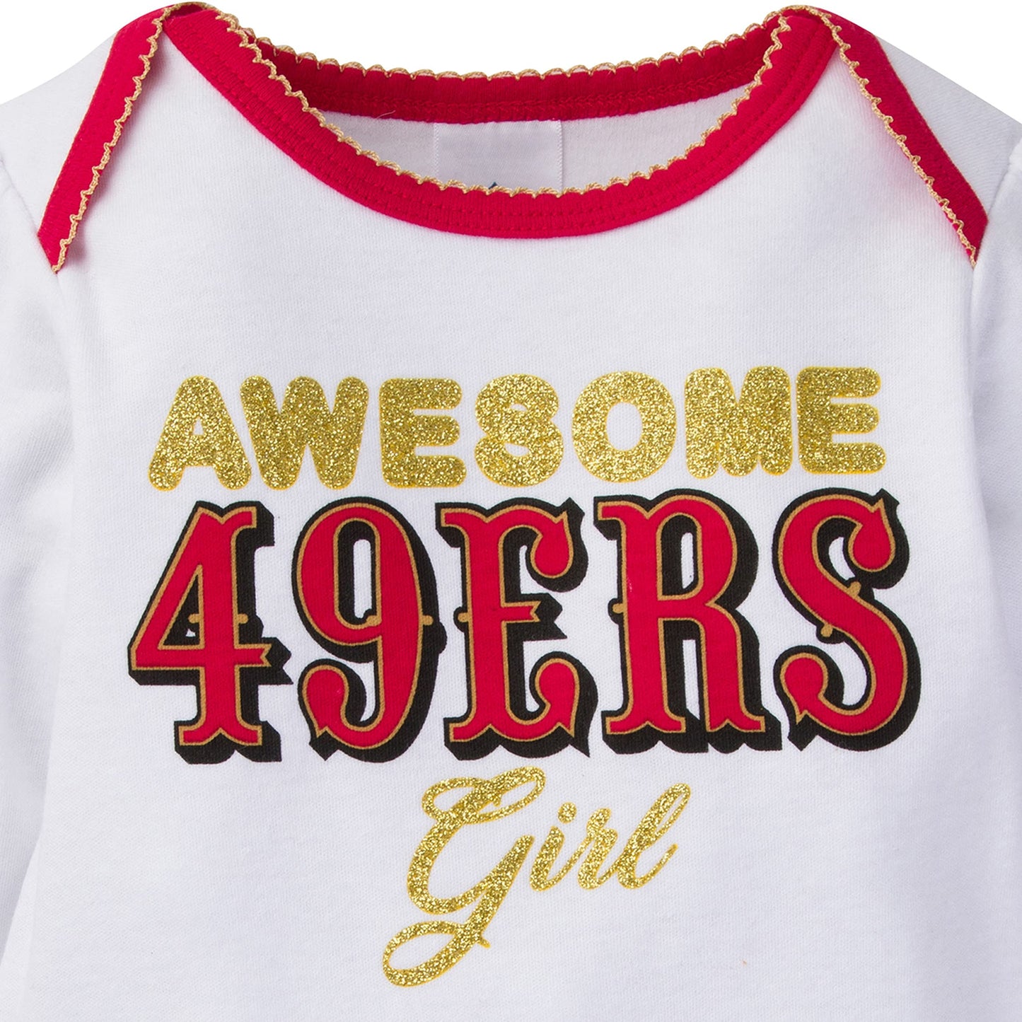 Gerber Nfl Baby Girls 3 Pack Bodysuit Registry Gift Set Footed Pant And Cap, Team Color, 0-3 Months Us