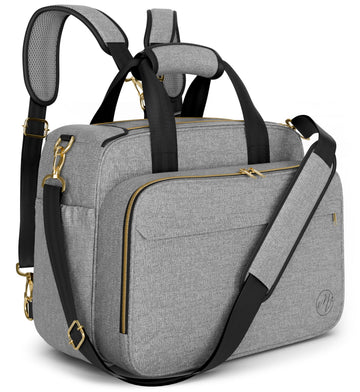 Mellories 4 in 1 Convertible Baby Diaper Bag - Converts from Tote to Backpack, Stroller & Crossbody Diaper Bag - Gray Baby Trave