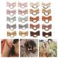 Baby Toddler Girls Hair Ties With Linen Bows, 20 Pcs No Damage Elastic Nylon Ponytail Holders, Small Hair Accessories For Thick