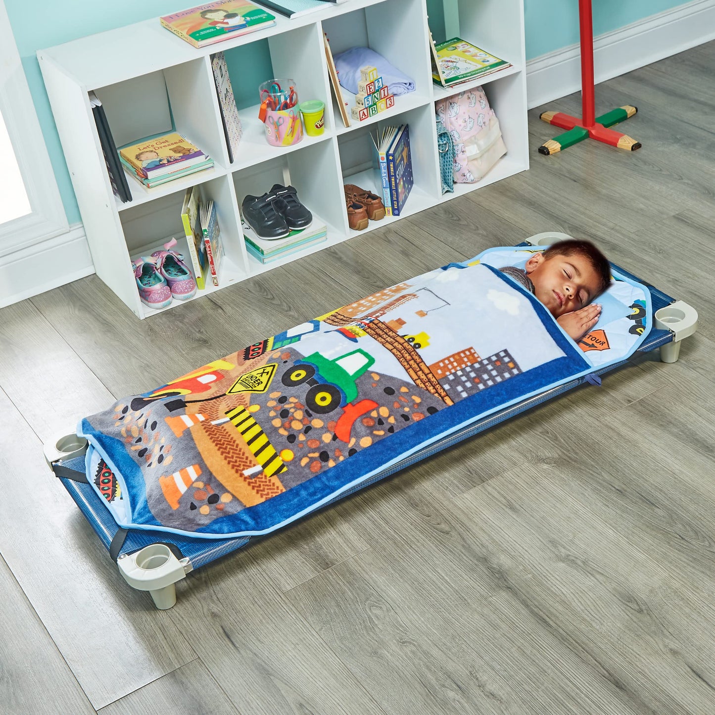 Everyday Kids Cute Preschooler And Toddler Cot Nap Mat For Home, Daycare, Preschool And Kindergarten; Easy To Roll Sleeping Mat