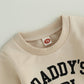 Creairy Newborn Baby Girl Outfits Daddys Girl Sweatshirt Long Sleeve T-Shirt Tops Pants Set Sweatsuit Toddler Fall Clothes (Apri