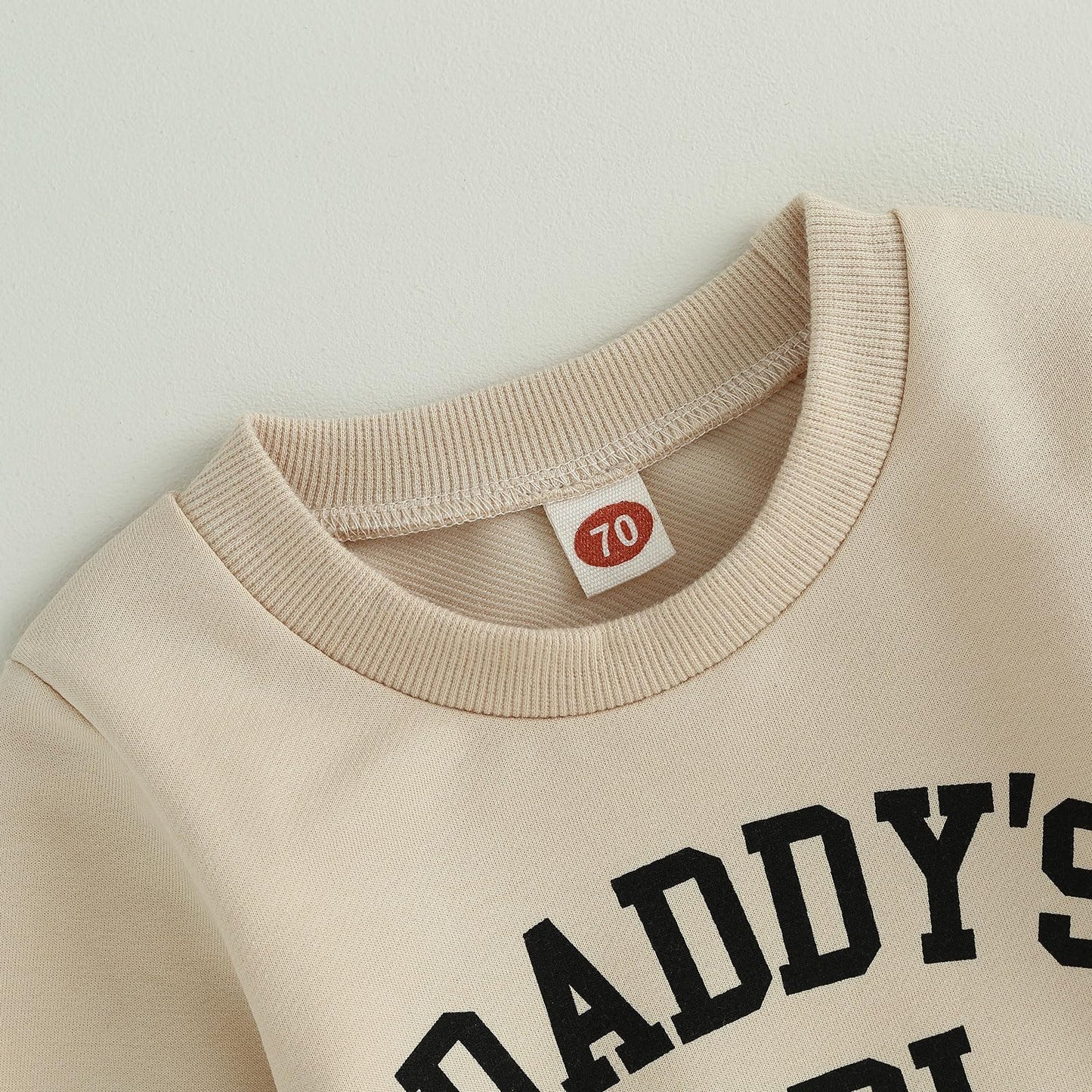 Creairy Newborn Baby Girl Outfits Daddys Girl Sweatshirt Long Sleeve T-Shirt Tops Pants Set Sweatsuit Toddler Fall Clothes (Apri