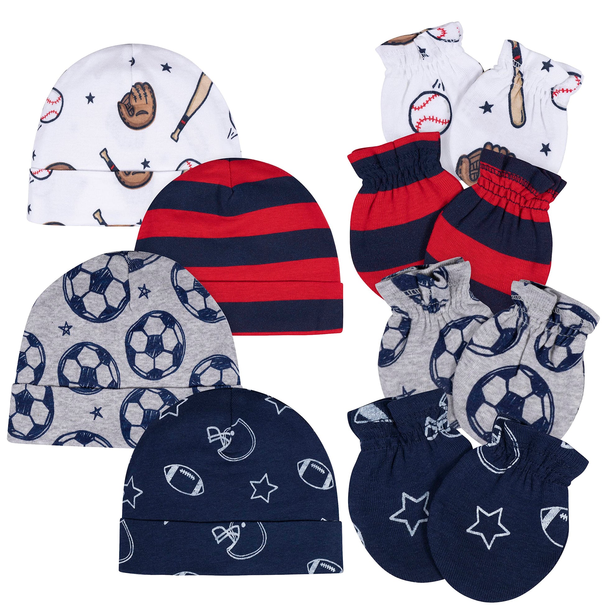 Gerber Baby Boys Cap and Mitten Sets Sports Blue Newborn