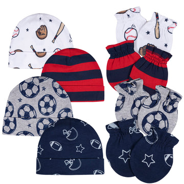 Gerber Baby Boys Cap and Mitten Sets Sports Blue Newborn