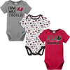 Gerber Unisex Baby Nfl 3 Pack Short Sleeve Onesie Bodysuit, Team Color, 6-12 Months