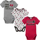 Gerber Unisex Baby Nfl 3 Pack Short Sleeve Onesie Bodysuit, Team Color, 18 Months