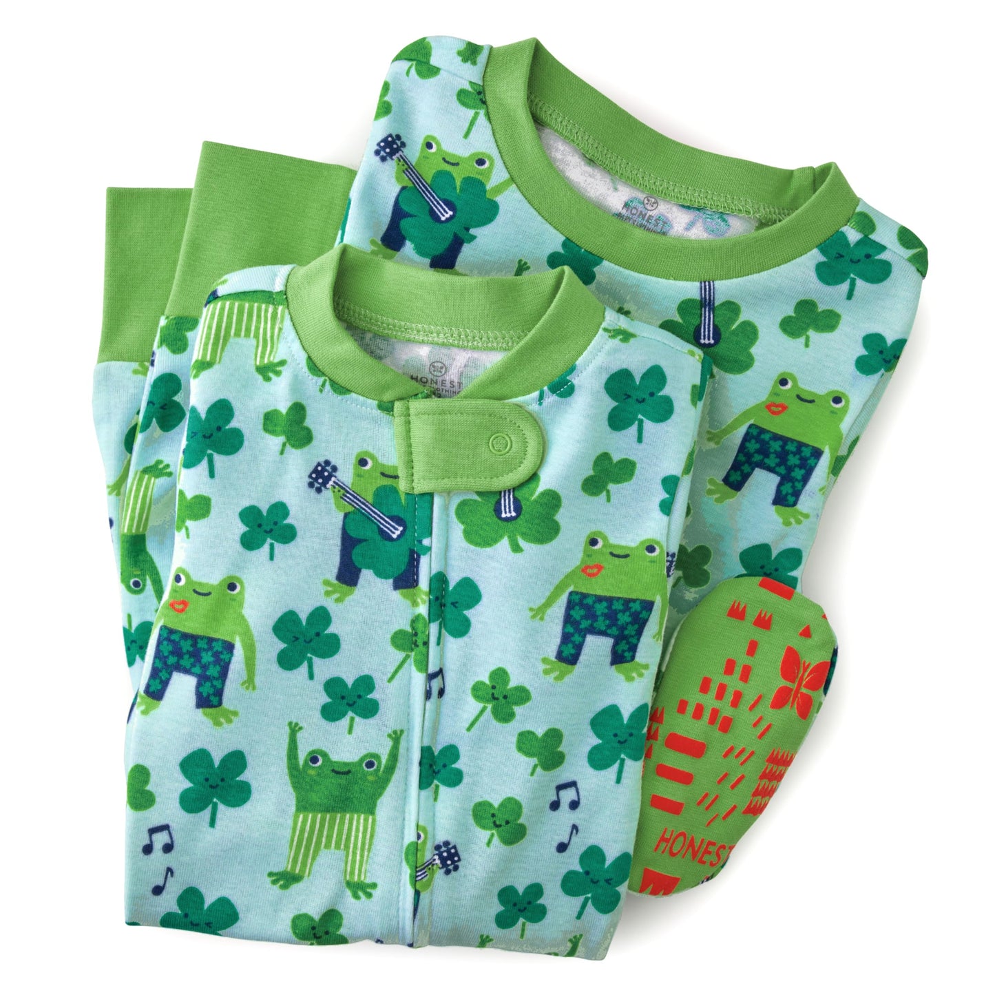 Honestbaby Baby 1-Pack Celebration Sleep & Play Footed One-Piece Pajama Sleeper 100% Organic Cotton, St Paddy'S Boy, 6-9 Months