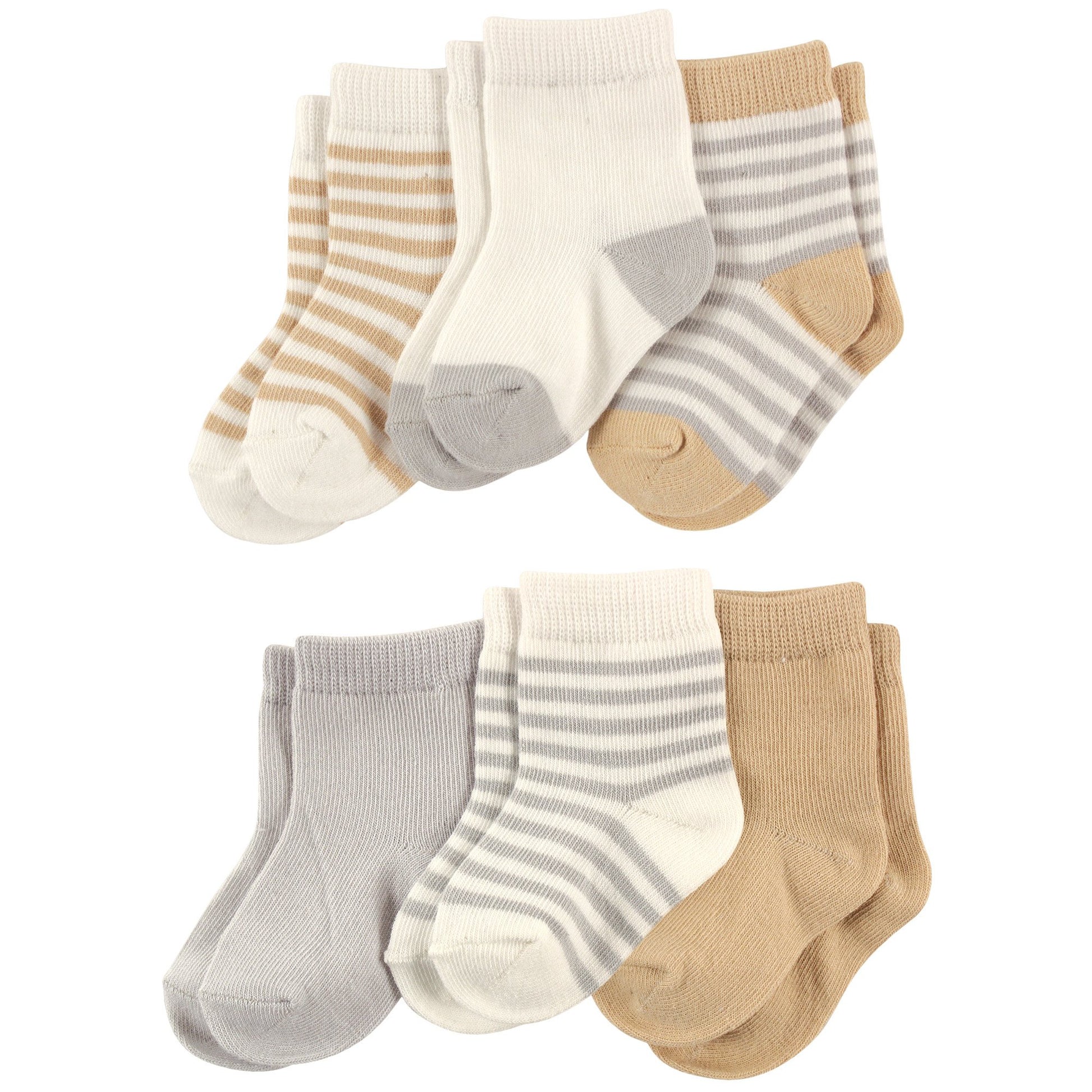Touched By Nature Baby Boys 68675_Neutralstripes_12-24M Casual Socks, Neutral Stripes, 12-24 Months Us