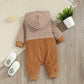 Focici Baby Boy Girl Clothes Long Sleeve Outfits Fall/Winter Ribbed Hoodie Baby Romper Yellow 6-9 Momths