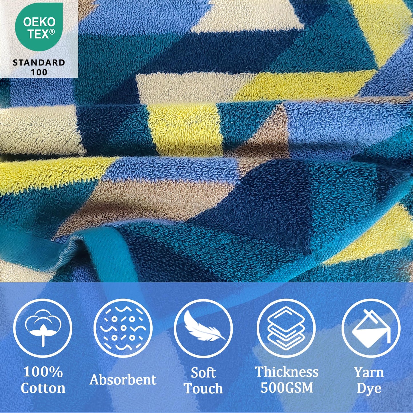 Voova & Movas Toddler Towels For Kids (3-10Years) - Absorbent 100% Cotton Thick 500Gsm Pool Towels,Perfect For Bath | Beach | Po