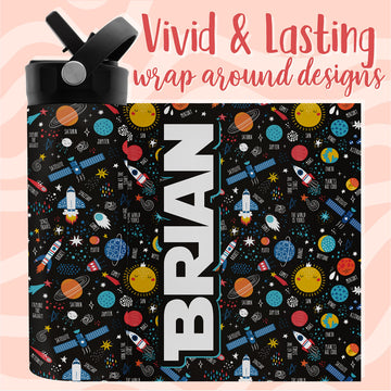 Personalized Water Bottle For Kids - 20 Oz - 14 Design Options, Custom Water Bottle For Children - End Of School Year Gifts, Bac