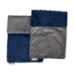 Meg Original Navy Blue & Charcoal Baby Boy Minky Dot Burp Cloths, Set Of Two