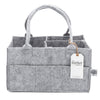 Parker Baby Diaper Caddy - Nursery Storage Bin And Car Organizer For Diapers And Baby Wipes - Grey