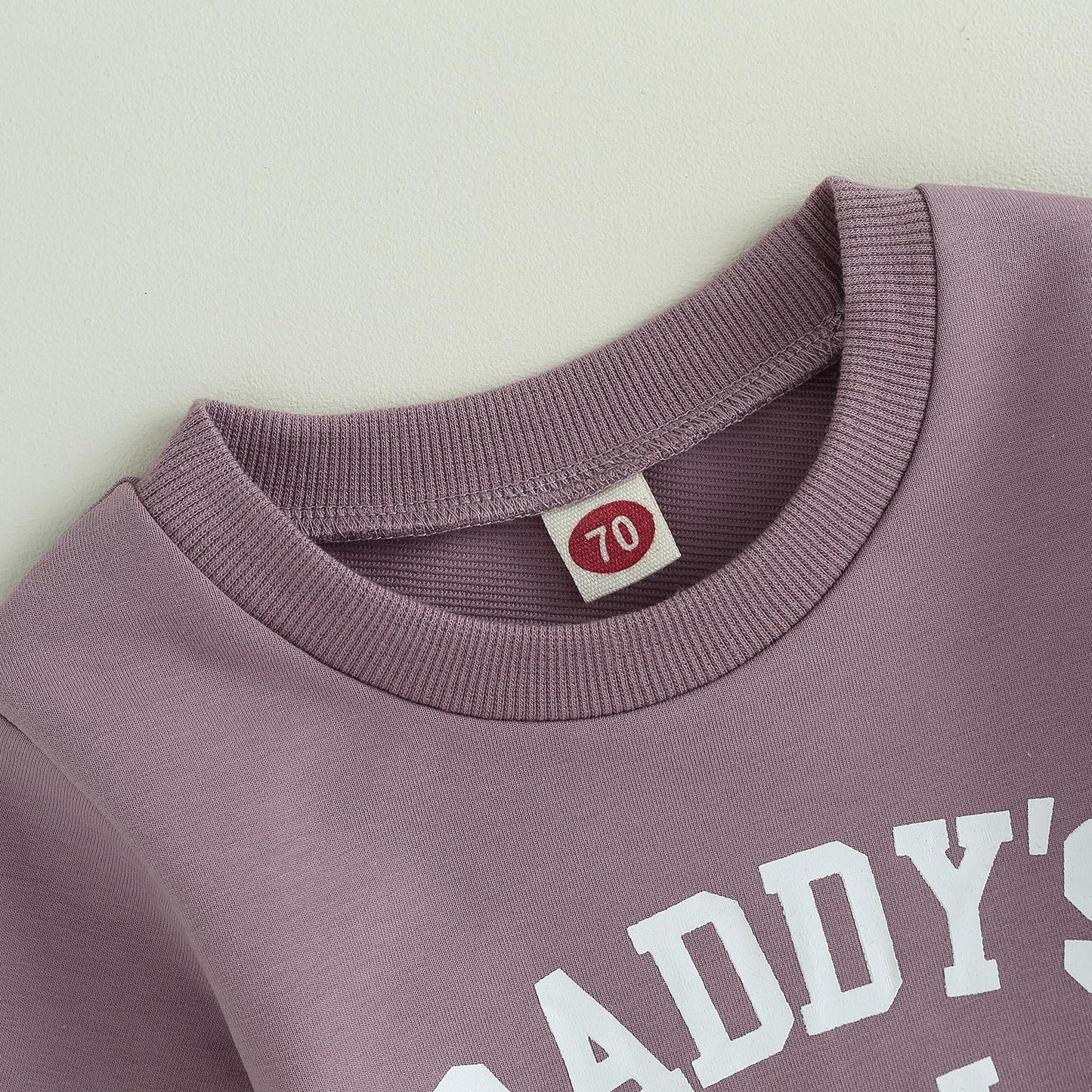 Creairy Newborn Baby Girl Outfits Daddys Girl Sweatshirt Long Sleeve T-Shirt Tops Pants Set Sweatsuit Toddler Fall Clothes (Purp