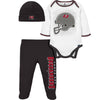 Gerber Nfl Baby Boys' 3Pc Bodysuit, Footed Pant, & Cap Set, Tampa Bay Buccaneers, 0-3 Months