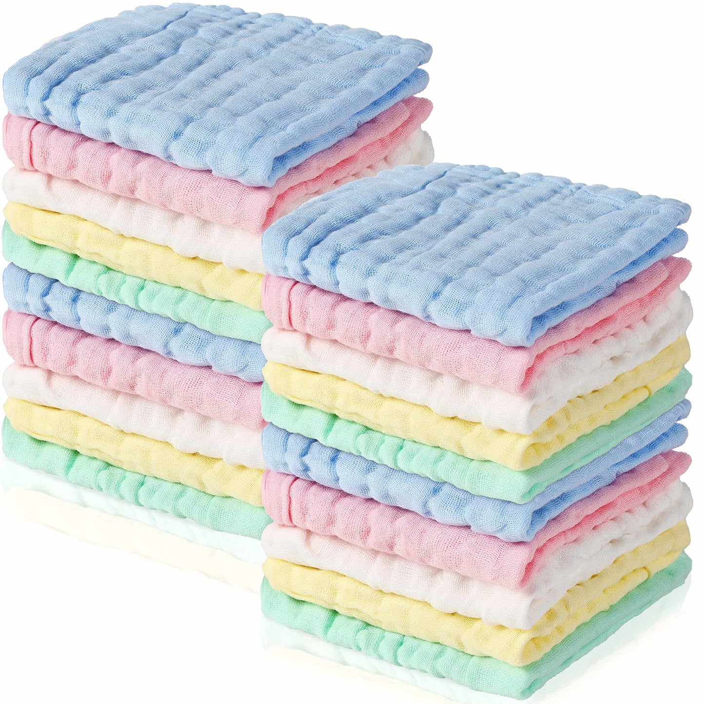 20 Pack Baby Muslin Washcloths Natural Muslin Cotton Baby Wipes Soft Newborn Baby Face Towel Absorbent Muslin Washcloth For Sens