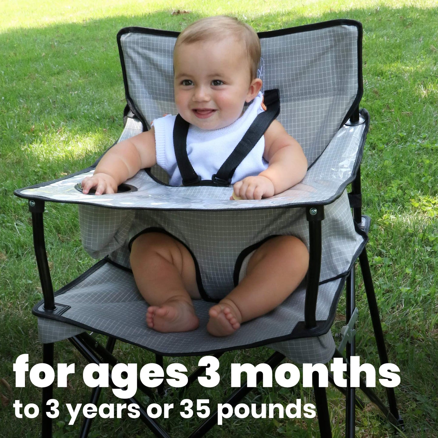 ciao! baby Portable High Chair for Babies and Toddlers, Compact Folding Travel High Chair with Carry Bag for Outdoor Camping, 1