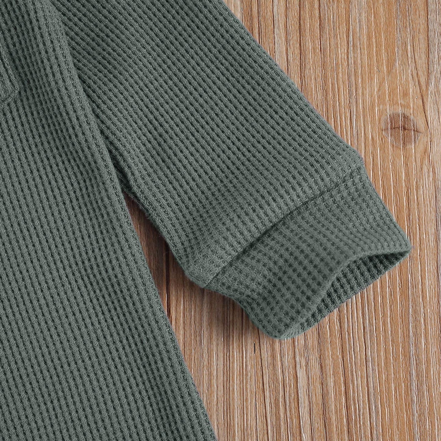 Ynibbim Winter Newborn Baby Boy Girl Solid Romper Unisex Infants Hooded Outfit Clothes Waffle Cotton Button Jumpsuits (Grey, 0-3