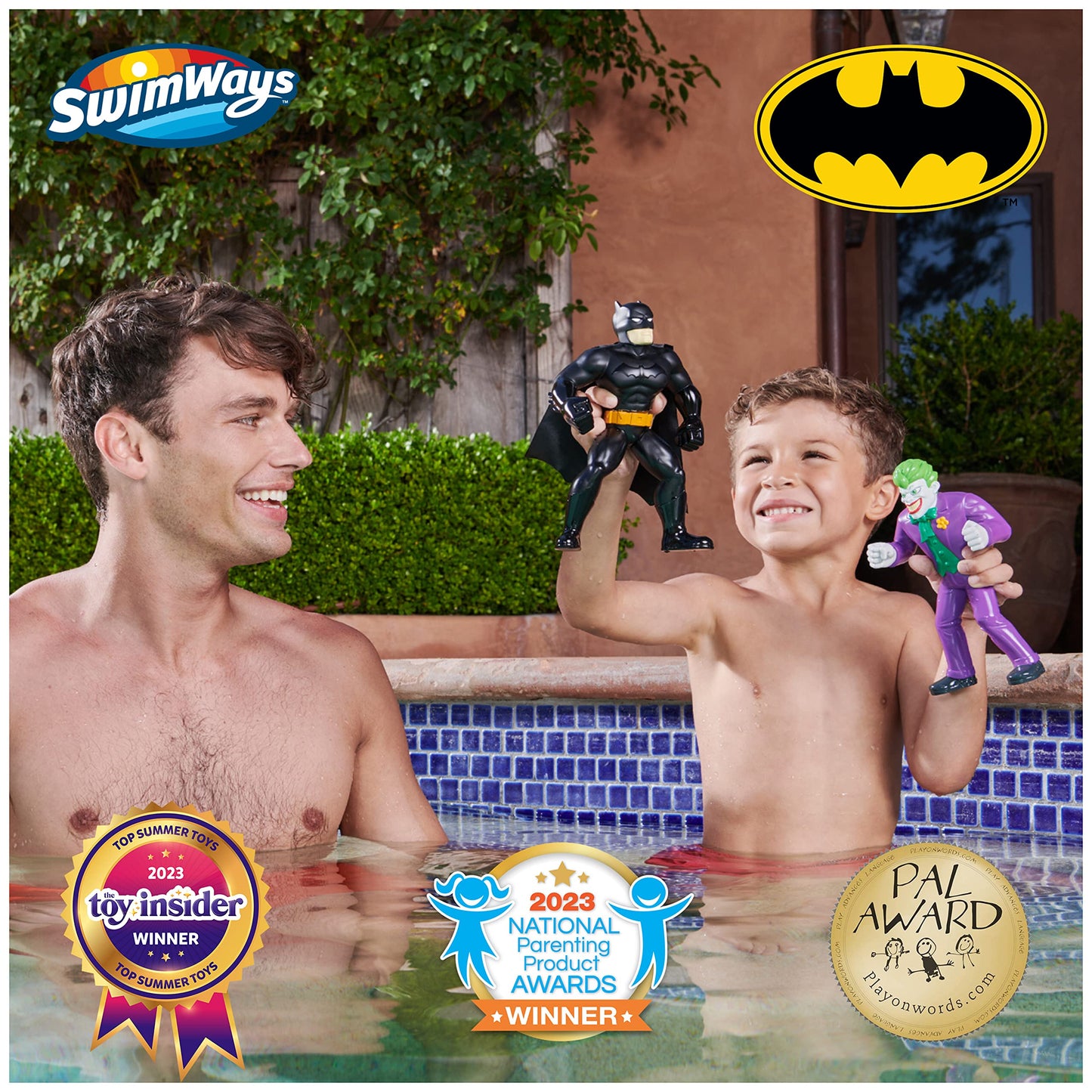 Swimways DC Batman Floatin Figures, Swimming Pool Accessories & Kids Pool Toys, Batman Party Supplies & Water Toys for Kids Age