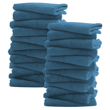 Sunny Zzzzz Ultra Soft 24 Pack Baby Washcloths - 10X10 Inches - Coral Fleece Extra Absorbent Wash Clothes For Babies, Infants An