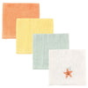 Luvable Friends Unisex Baby Super Soft Cotton Washcloths, Starfish, One Size