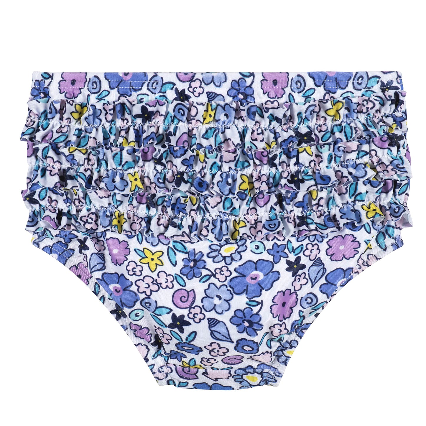 Gerber Baby Girl'S Toddler Long Sleeved Rashguard Swim Bathing Suit Set, Purple Floral Shell, 24 Months