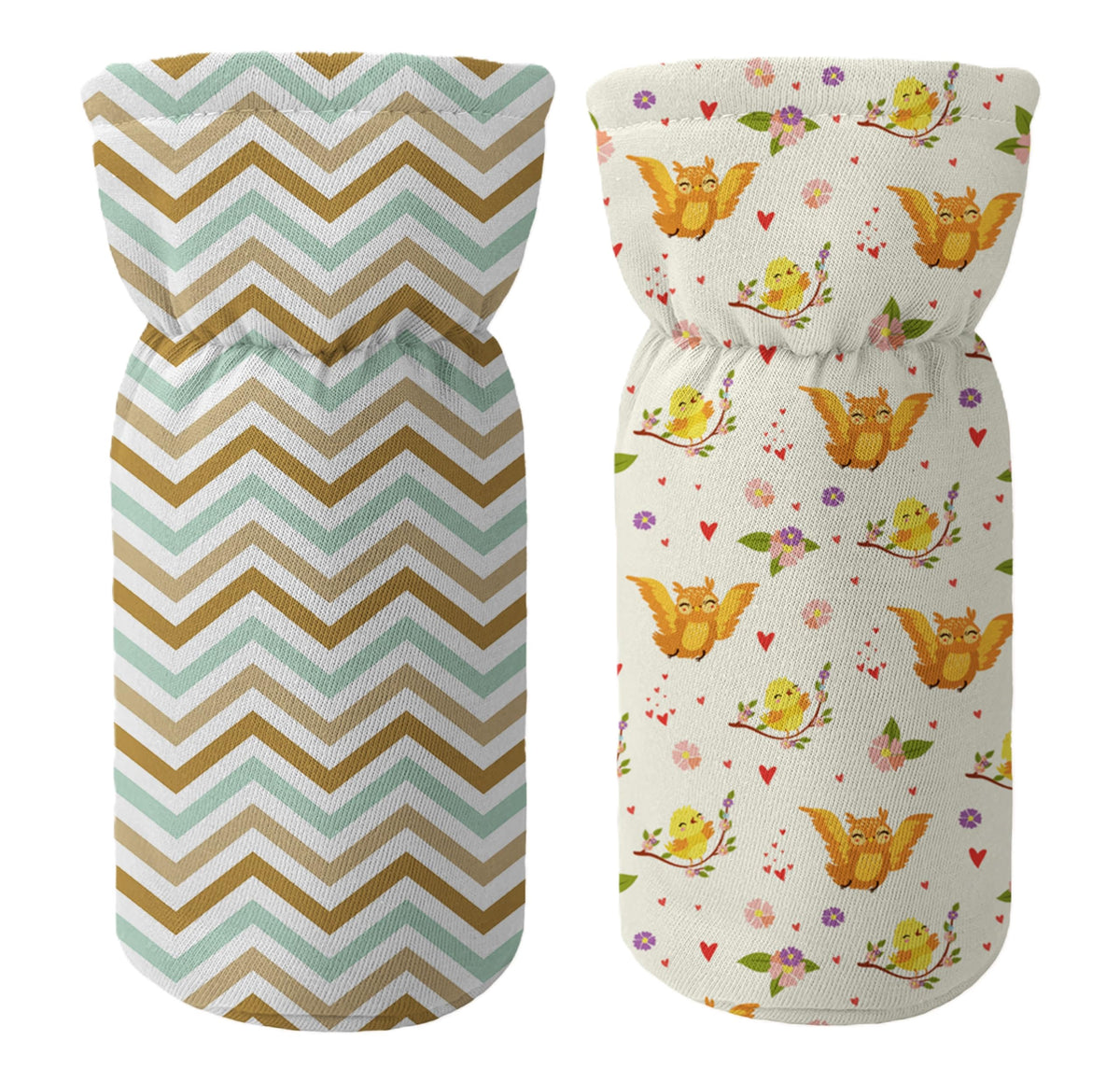 Novo Baby Cotton Soft Plush Baby Bottle Feeding Cover Tote Modern Bag Carrier Bag Bottle Cover With Strap Pack Of 2 (Sleepy)