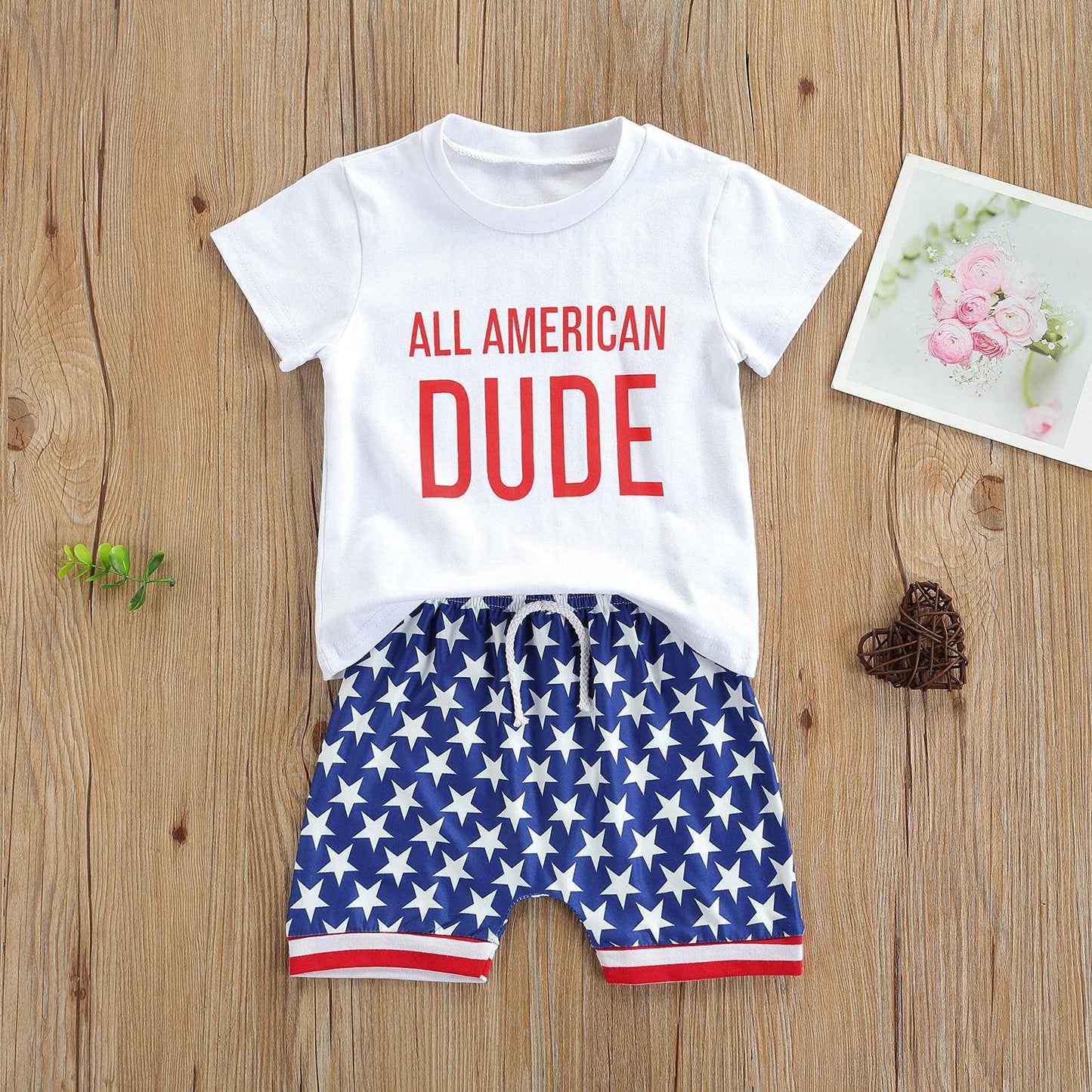 Fybitbo Baby Boy 4Th Of July Outfits Short Sleeve Tee Shirt And Casual Shorts 2Pcs Fourth Of July Summer Outfit (Stars And Strip