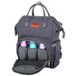 RAJRANG Women's Mini Baby Diaper Bag Diaper Bag Backpack - Travel Organizer, Small, Lightweight, Charcoal Grey, 18x15x7 Inches