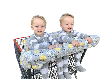 Twin Double Shopping Cart Cover For Baby Siblings With Carrying Case. Guaranteed To Fit Wholesale Warehouse Grocery Stores Like