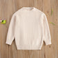 Toddler Baby Boy Girl Fall Winter Knit Sweater Long Sleeve Solid Color Pullover Top Warm Sweatsuit (A-Beige, 0-6 Months)