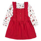Gerber Baby Girls Toddler 2 Piece Overall Dress Set, Red Holly Berries, 18 Months