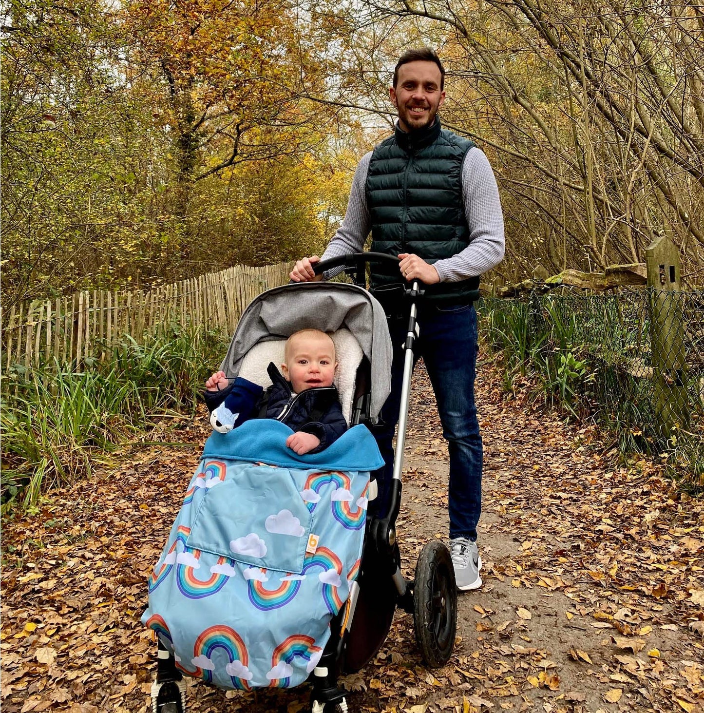 Bundlebean - Go Multi-Use Waterproof Footmuff (Rainbow) - Use As Pushchair, Carrier, Sling, Car Seat Cover, Opens As Playmat, Un