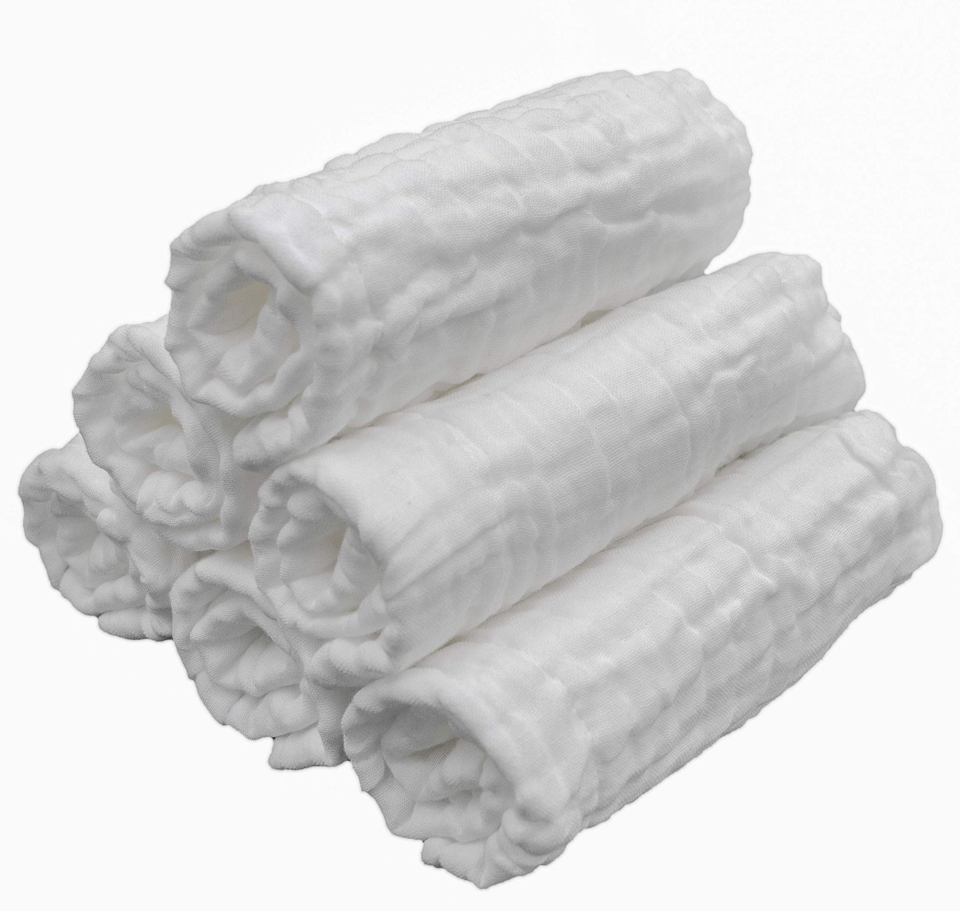 Lollybanks Muslin Baby Washcloths, 100% Cotton Newborn Washcloths, Large 12 X 12 Inches Soft And Absorbent Baby Towels For Bath,