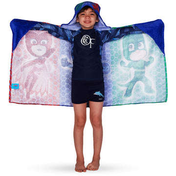 Pj Masks Bath/Pool/Beach Soft Cotton Terry Hooded Towel Wrap, 24' X 50', By Franco Kids