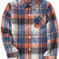 Sangtree Boys Long Sleeves Flannel Plaid Button Down Shirt Tops Orange Blue, 18-24 Months = Tag 90
